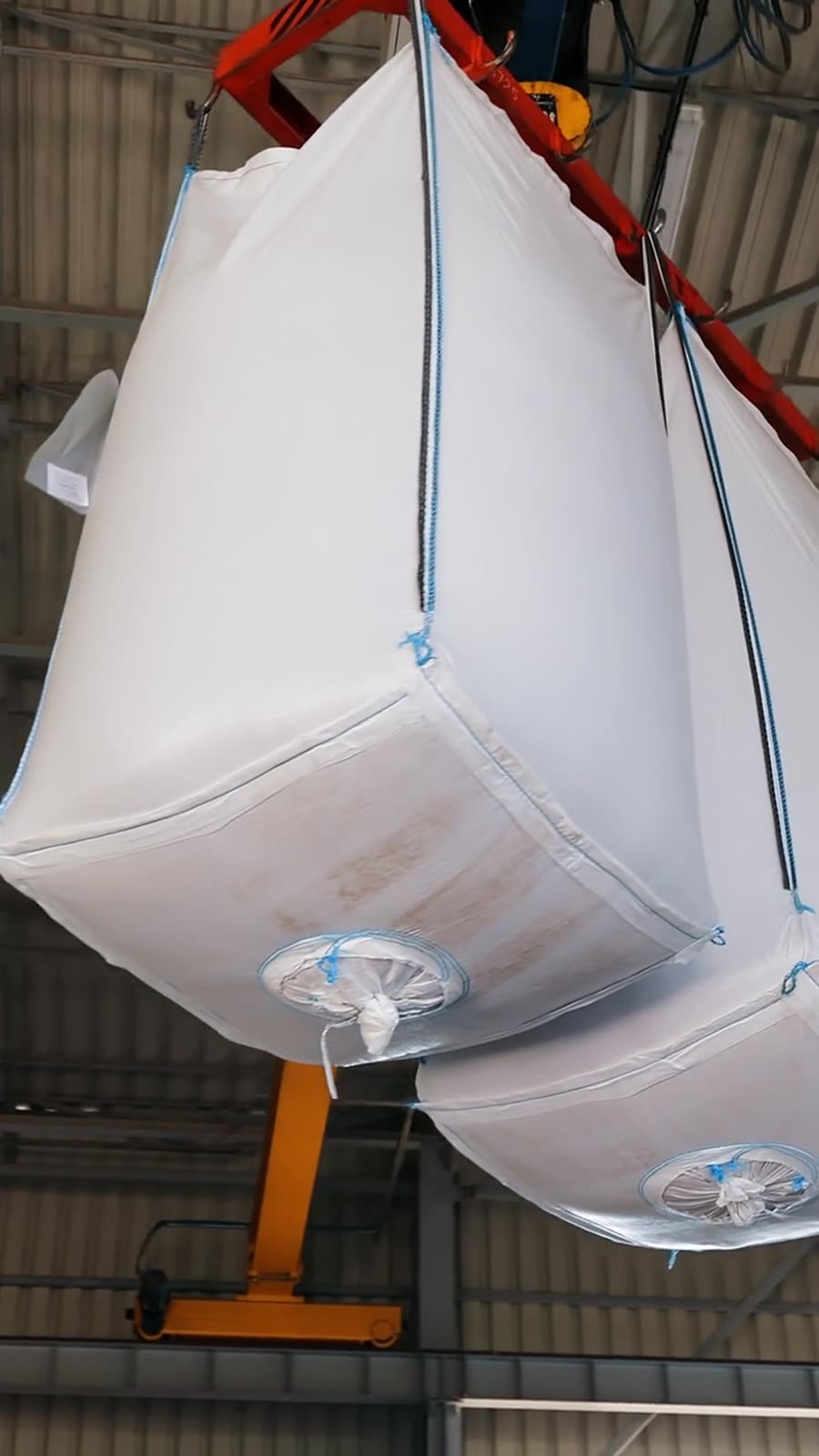 Large bags used for storing and transporting biochar